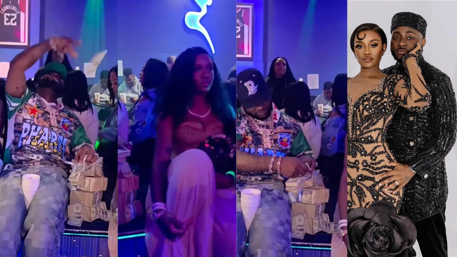 She's not smiling': Chioma watches as Davido makes it rain dollars on  strippers at a club (Video) | Intel Region