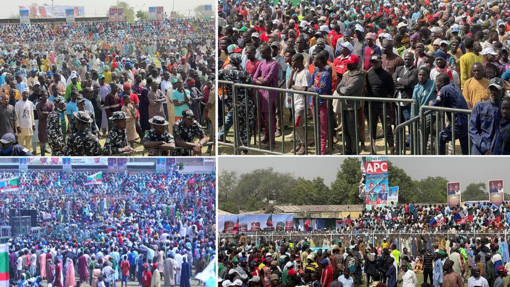 JUST IN: Massive crowd troops out ahead Tinubu's APC campaign rally in ...