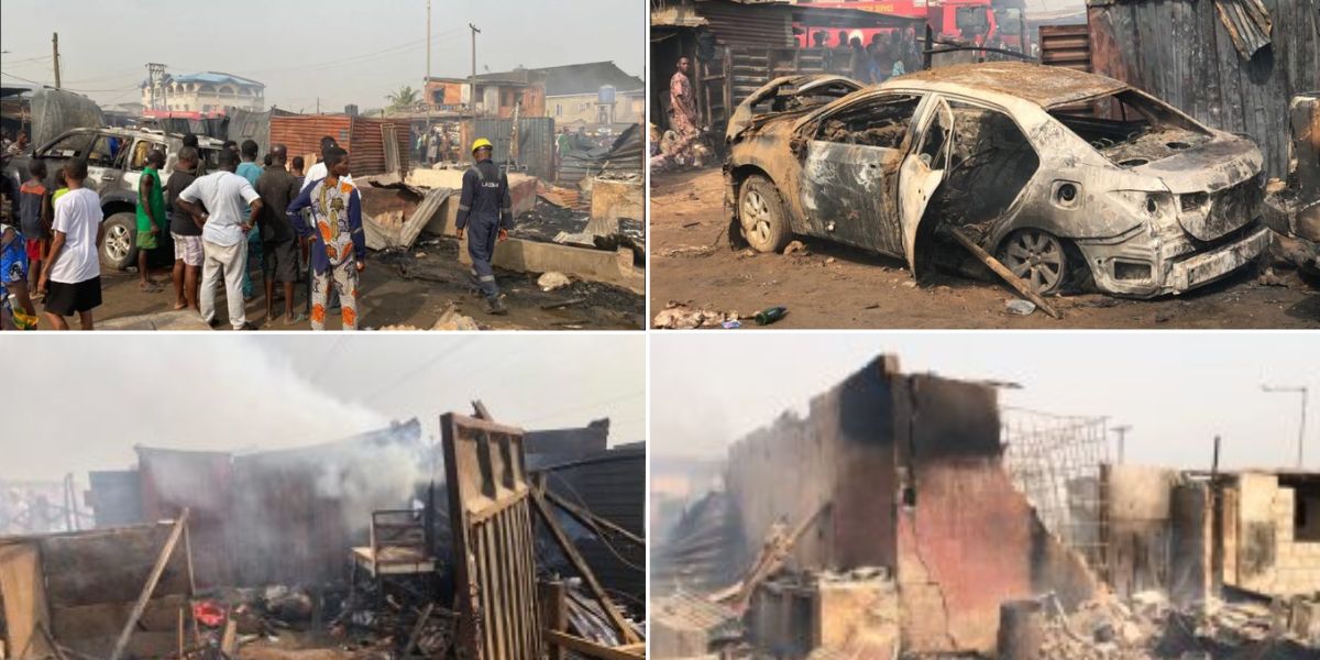 JUST IN: Many goods and properties destroyed as explosion rocks Lagos ...