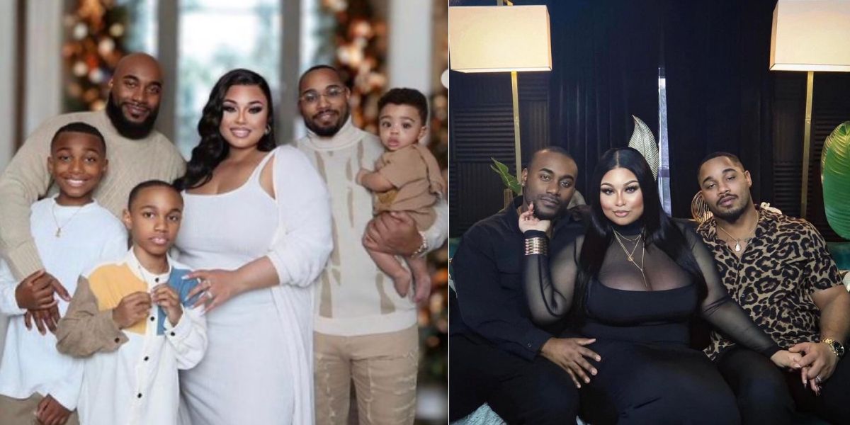 Lady causes stir as she shows off her 2 husbands and 3 kids (Photos ...