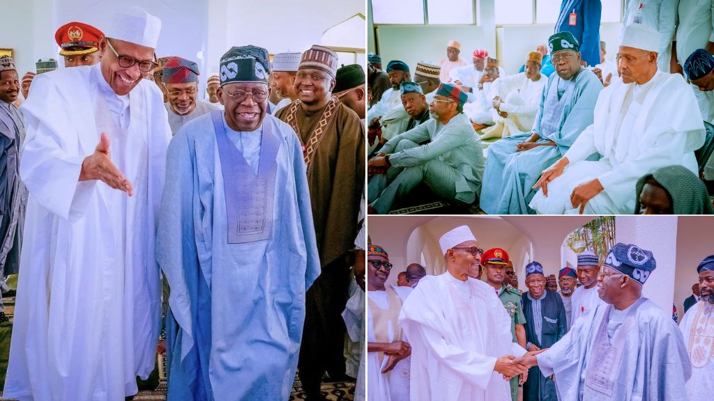President-elect Tinubu joins Buhari to attend Juma’at prayers in Abuja ...